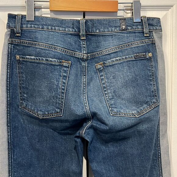 7 For All Mankind Straight Leg Raw Hem Ankle Jeans Size 31 NWT - Picture 9 of 16